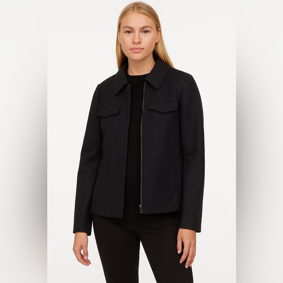 J.Crew Grey Wool Zip Petite Jacket - Picture 1 of 7
